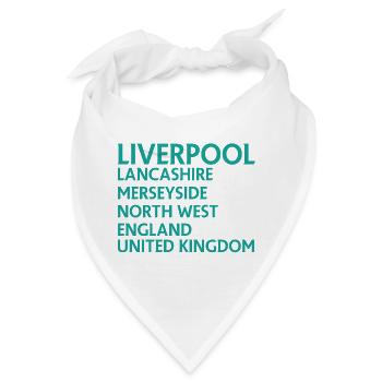 Liverpool – England Textdesign - Bandana - Weiß - Vorne