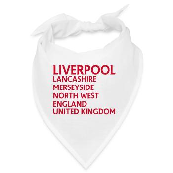 Liverpool – England Textdesign - Bandana - Weiß - Vorne
