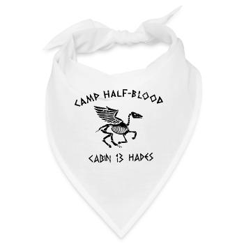 Camp HalfBlood Cabin 13 Hades Dinosaurier Vintage - Bandana - Weiß - Vorne