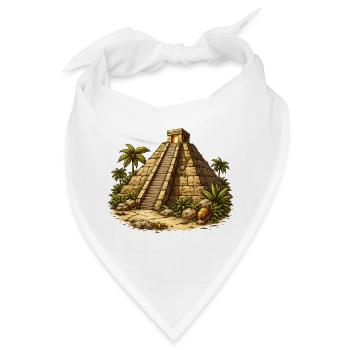 Pyramide Tempel - Bandana - Weiß - Vorne