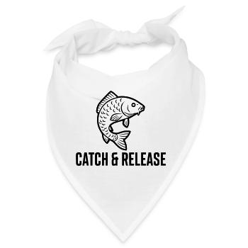 Catch and Release Karpfen Angeln Spruch - Bandana - Weiß - Vorne