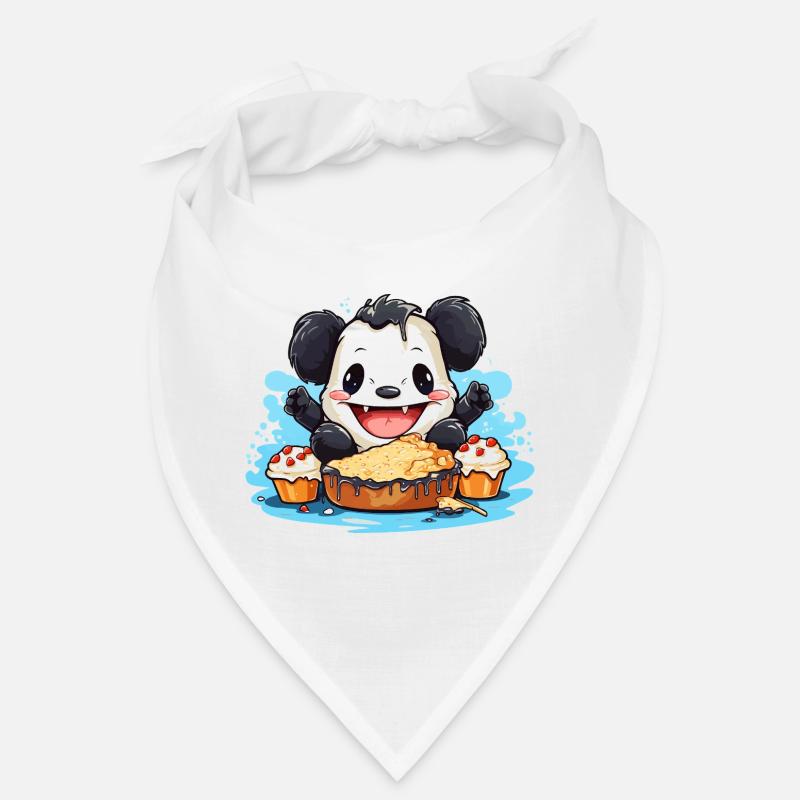 Panda de Kawaii avec festin de gâteau Bandana