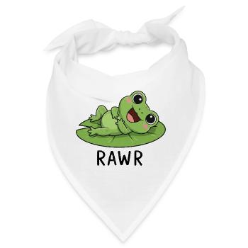 Süßer Cartoonfrosch mit Seerose Lachen Freude - Bandana - Weiß - Vorne