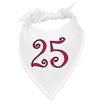 25. 25 JAHRE. 25. JUBILÄUM. 25 JAHRESJUBILÄUM. - Bandana - Weiß - Vorne