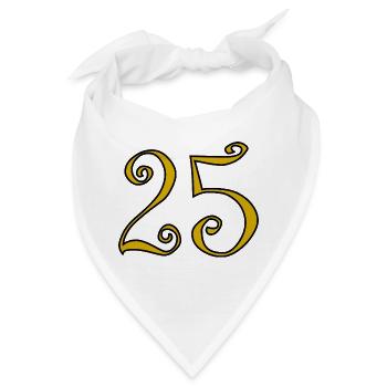 25. 25 JAHRE. 25. JUBILÄUM. 25 JAHRESJUBILÄUM. - Bandana - Weiß - Vorne