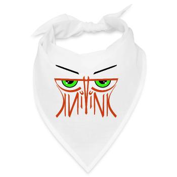 Pink-Monster Ambigramm  - Bandana - Weiß - Vorne