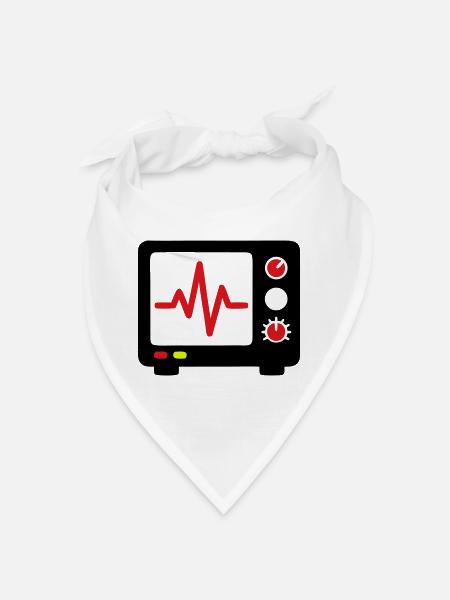 ECG Monitor Heartbeat Medicine - Bandana - white - Front