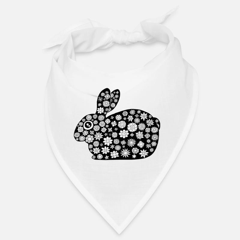 Black rabbit floral pattern Bandana