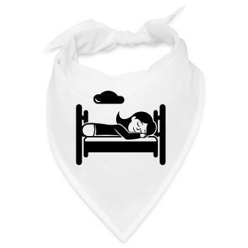 Schlafen Müde - Bandana - Weiß - Vorne