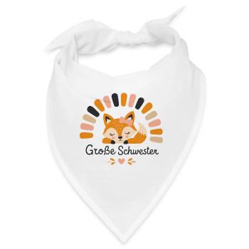 Geschwistermotiv Fuchs - Waldtier Design - Bandana - Weiß - Vorne