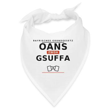 Oans, Zwoa, Gsuffa! – Bayrisches Grundgesetz - Bandana - Weiß - Vorne
