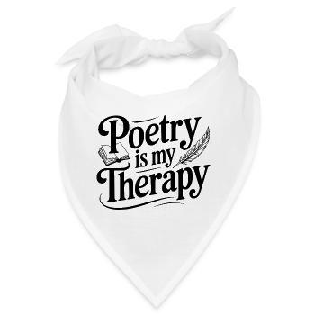 Poesie ist meine Therapie - Bandana - Weiß - Vorne