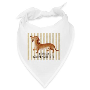 Kurze Beine, große Ansprüche – Lustiger Dackel - Bandana - Weiß - Vorne