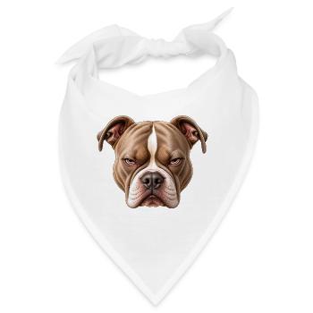 Statement bulldog Kopf  - Bandana - Weiß - Vorne