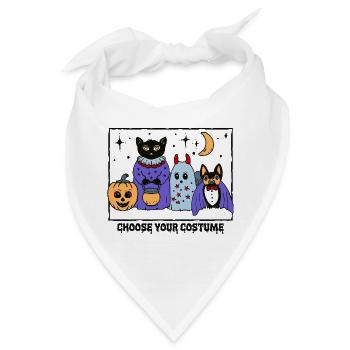 Niedliche Halloween Kostümparty  - Bandana - Weiß - Vorne