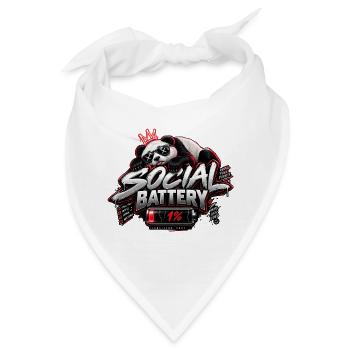 Social Battery 1% | Funny Introvert - Bandana - Weiß - Vorne