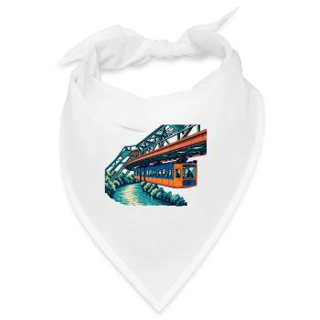 Wuppertaler Schwebebahn Retro - Bandana - Weiß - Vorne