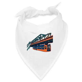 Wuppertaler Schwebebahn Risograph - Bandana - Weiß - Vorne