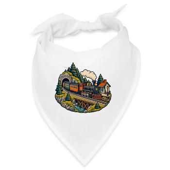 Modellbahnrunde – Kleine Züge große Freude - Bandana - Weiß - Vorne
