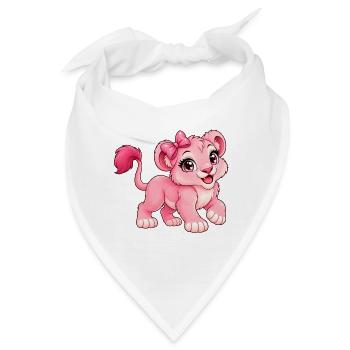 Kawaii Pink Lioness - Bandana - Weiß - Vorne