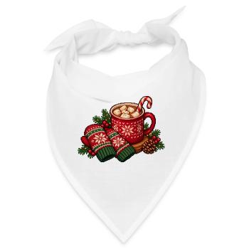 Kuschelige Weihnachtstasse mit Schneeflocken - Bandana - Weiß - Vorne