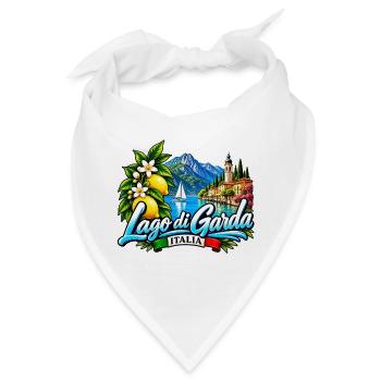 Lago di Garda – Italien, See & Dolce Vita - Bandana - Weiß - Vorne