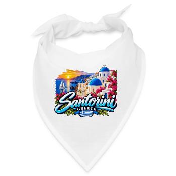 Santorini Greece – Aegean Island Paradise - Bandana - Weiß - Vorne