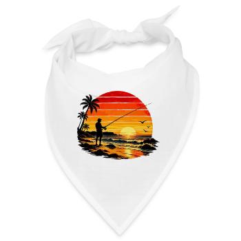 Sunset Fisherman-Silhouette - Bandana - Weiß - Vorne