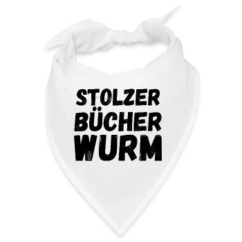 Stolzer Bücherwurm Humor - Bandana - Weiß - Vorne