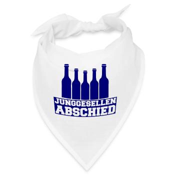 Junggesellenabschied Bierflaschen Silhouette - Bandana - Weiß - Vorne