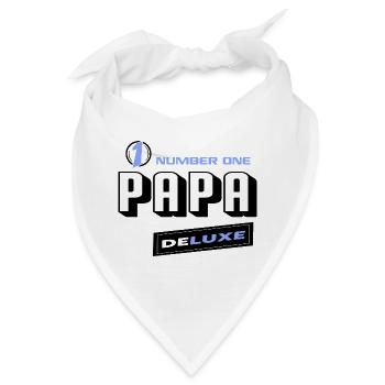 Papa Number One Deluxe Bester Familie Sprüche - Bandana - Weiß - Vorne
