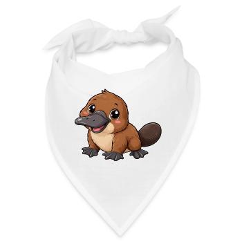 Schnabeltier Kawaii Style – Süßes Australienmotiv - Bandana - Weiß - Vorne