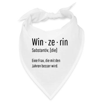 Winzerin Substantiv Definition Wein Geschenk - Bandana - Weiß - Vorne