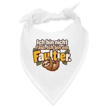 Faultier Spruch Humor Gemütlichkeit - Bandana - Weiß - Vorne