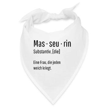 Masseurin Substantiv Definition Massage Geschenk - Bandana - Weiß - Vorne