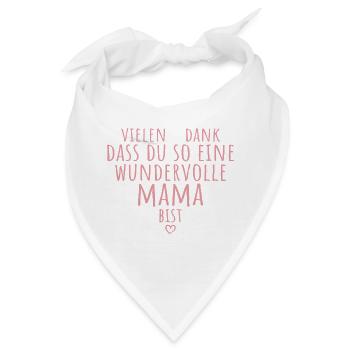 Beste Mama Herz Dankeschön Muttertag Geschenkidee - Bandana - Weiß - Vorne