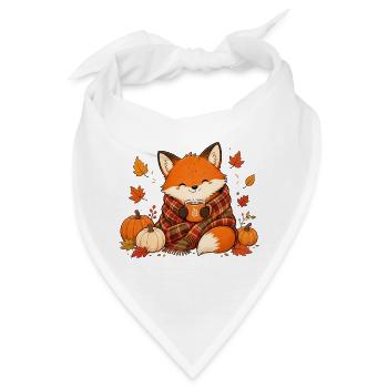 Süßer Fuchs mit Tee Gemütliches Herbst Design - Bandana - Weiß - Vorne