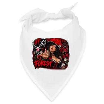  Forest Gothic Frau Im Düsteren Wald Mit Roten - Bandana - Weiß - Vorne