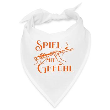 Querflöte - Spiel mit Gefühl Flötenmusik Flötistin - Bandana - Weiß - Vorne