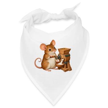 Maus mahlt Getreide - Bandana - Weiß - Vorne