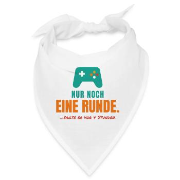 Nur noch eine Runde – Gamer Spruch - Bandana - Weiß - Vorne