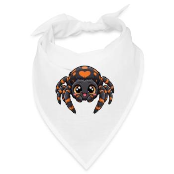Spinne Kawaii Style – Süßes Krabbeltier - Bandana - Weiß - Vorne
