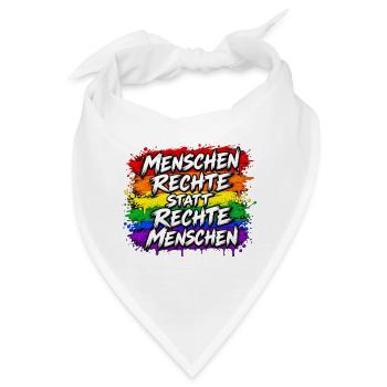Menschenrechte statt Rechte Menschen - Bandana - Weiß - Vorne