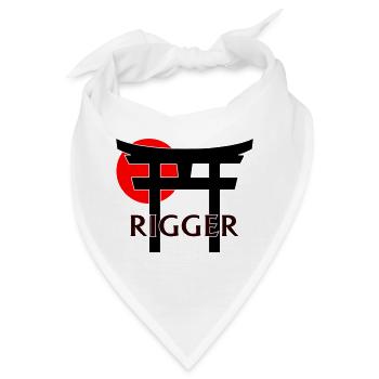 Rigger unter Torii und roter Sonne (weiß) - Bandana - Weiß - Vorne