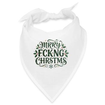 Merry Chrstms – frecher Weihnachtsspruch - Bandana - Weiß - Vorne