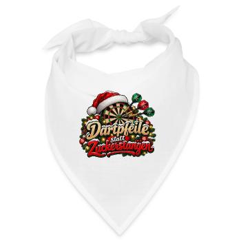 Weihnachten Darts Dartpfeil statt Zuckerstangen - Bandana - Weiß - Vorne