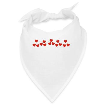 Freche Rote Herzchen - Bandana - Weiß - Vorne