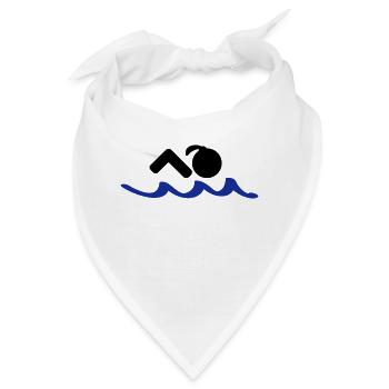 schwimmerin schiwmmen schwimmbad - Bandana - Weiß - Vorne