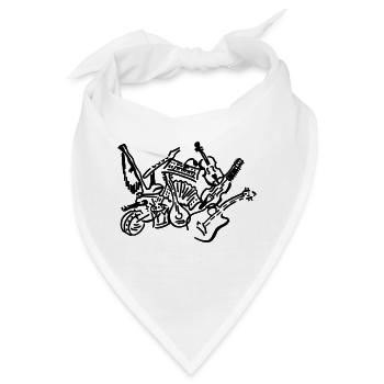 Musikinstrumente - Bandana - Weiß - Vorne