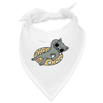 Chill out Cat - Bandana - Weiß - Vorne